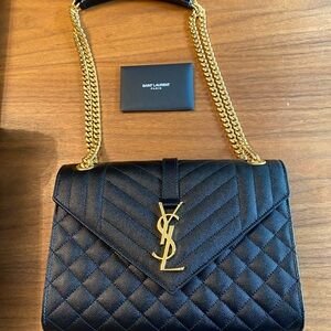 YSL medium envelope lambskin bag